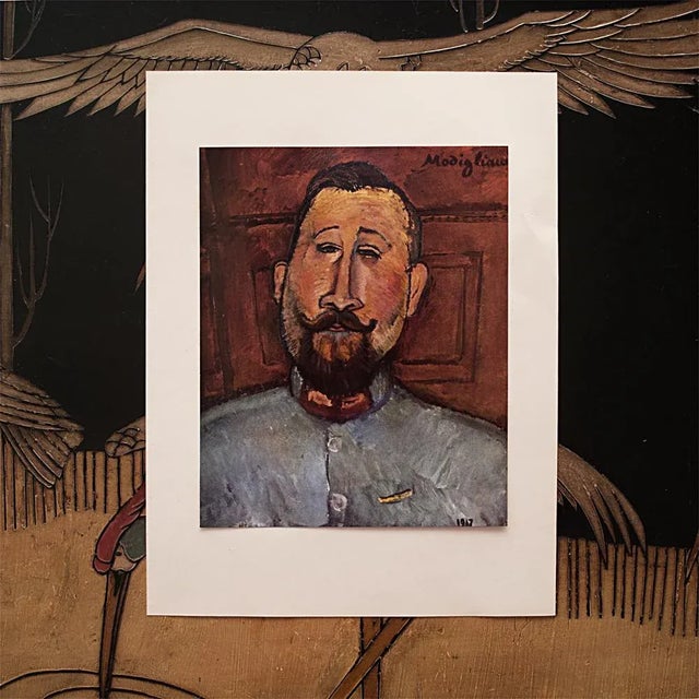 1950s 1958 After Amedeo Modigliani "Portrait of Dr. Devaraigne", First English Edition Full-Color Print For Sale - Image 5 of 9