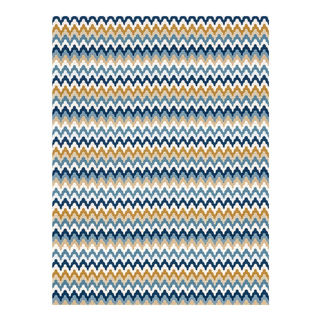 Sample - The House of Scalamandré Rainbow Mountain Wallcovering Wallpaper, Denim Gold For Sale