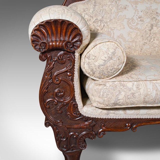 Cream 1835Antique Drawing Room Sofa, English, Large 2 Seat Settee, Show Frame, William IV For Sale - Image 8 of 12