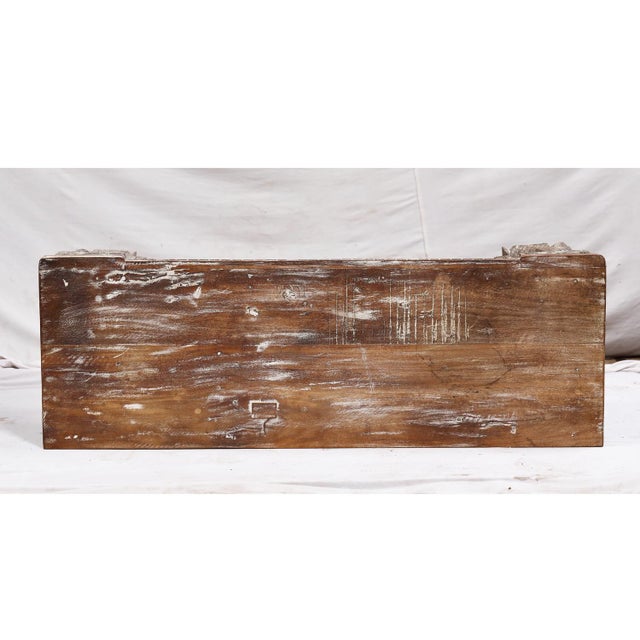 Bench Constructed From Recycled Indian Carved Elements and Reclaimed Wood For Sale - Image 4 of 7