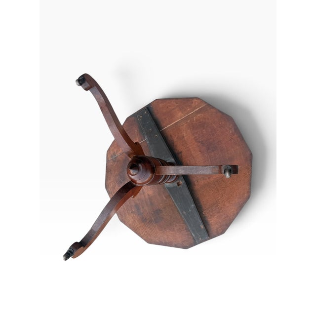 Early 20th Century Antique Octagonal Pedestal Dining Table on Casters For Sale In Boston - Image 6 of 16