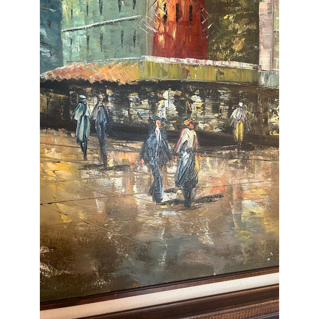1960s Vintage Mid Century French Paris Modernist Impressionist Canvas Framed Oil Painting Signed 1960s For Sale - Image 5 of 12