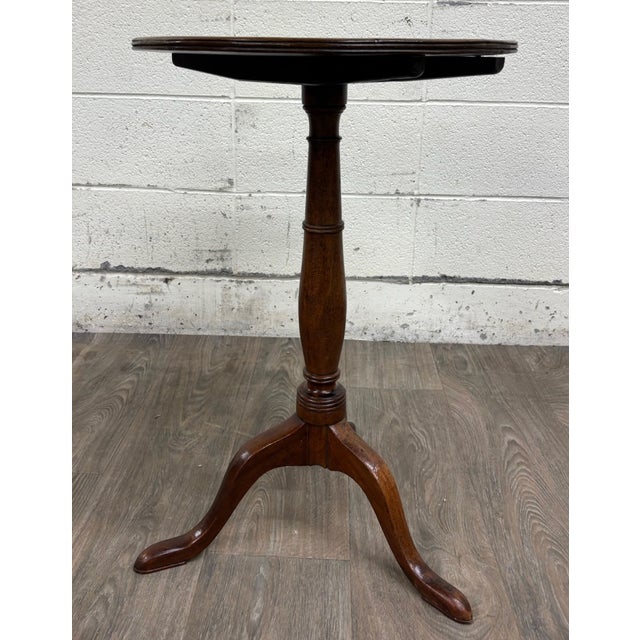 Brown Antique 19th Century Mahogany Tilt Top Tea Occasional Pedestal Tripod Table For Sale - Image 8 of 11