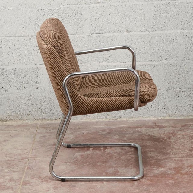 Vintage Lounge Chair in Padded Fabric, 1970s For Sale - Image 4 of 9
