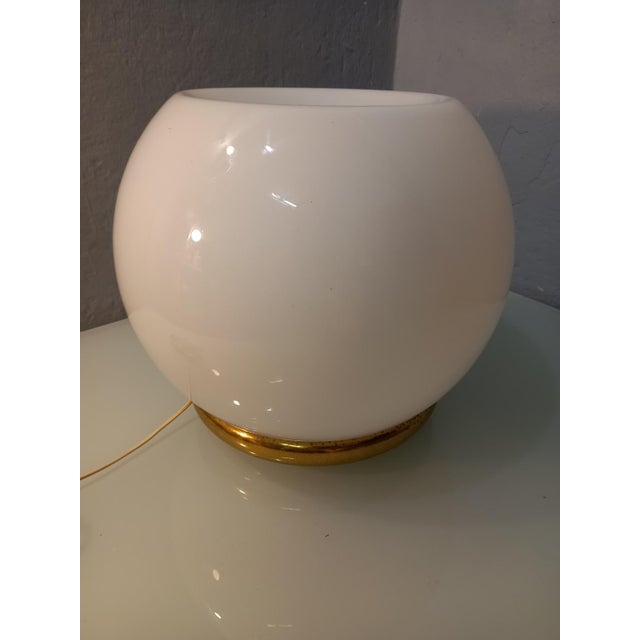 Gold Table Lamp in Brass and Glass Sphere, 1960s For Sale - Image 8 of 11