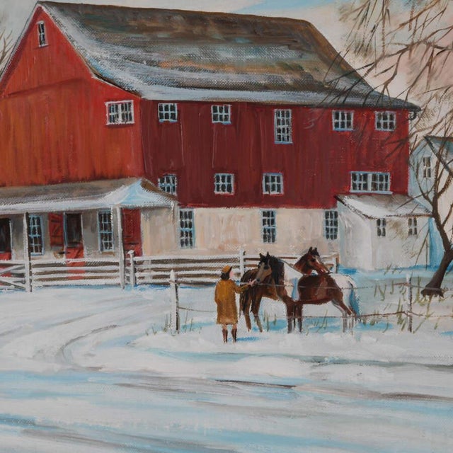 Realism Framed Oil on Board of m.r. Waldspurger's "Former Underkoffler Farm" For Sale - Image 3 of 10