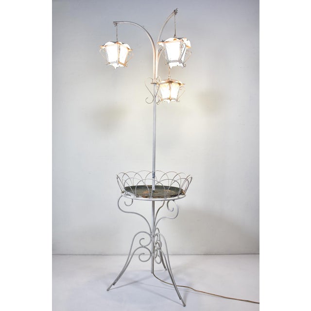 Cream Vintage Fioriera Lamp, 1950s For Sale - Image 8 of 8