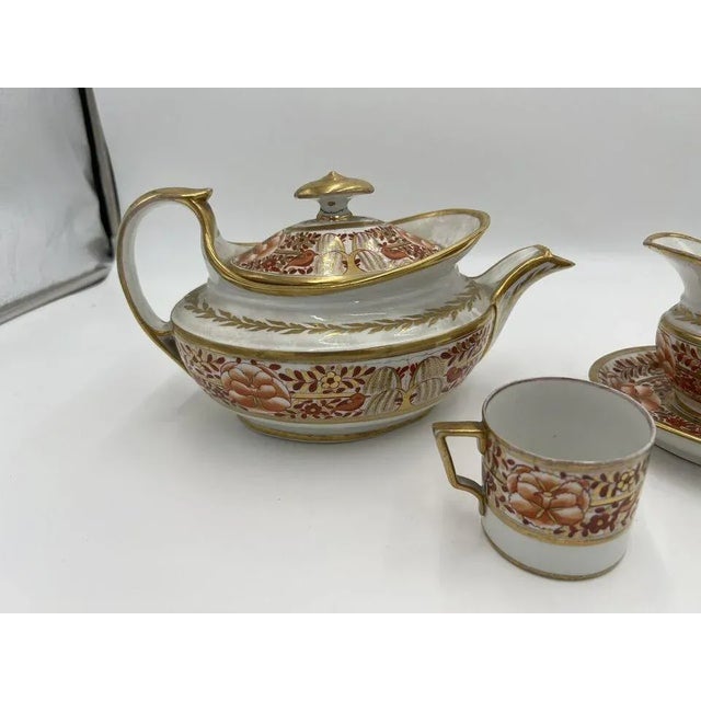Fine 4 Pc, Spode Porcelain Rust and Gilt Personal Tea Service C. 1820 For Sale - Image 12 of 12