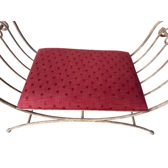 Metal Vintage Neoclassical Bench For Sale - Image 7 of 10