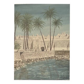 Gadames, Libya, 1945, Oil Painting on Canvas For Sale
