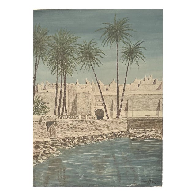 Gadames, Libya, 1945, Oil Painting on Canvas For Sale
