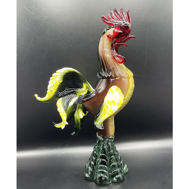 Multicolored Murano Glass Rooster Sculpture, 1950s For Sale - Image 8 of 14