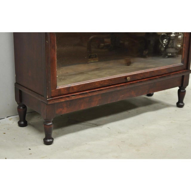 Early 20th Century Antique Hale Mahogany 3 Section Stacking Barrister Glass Door Lawyers Bookcase For Sale - Image 5 of 16