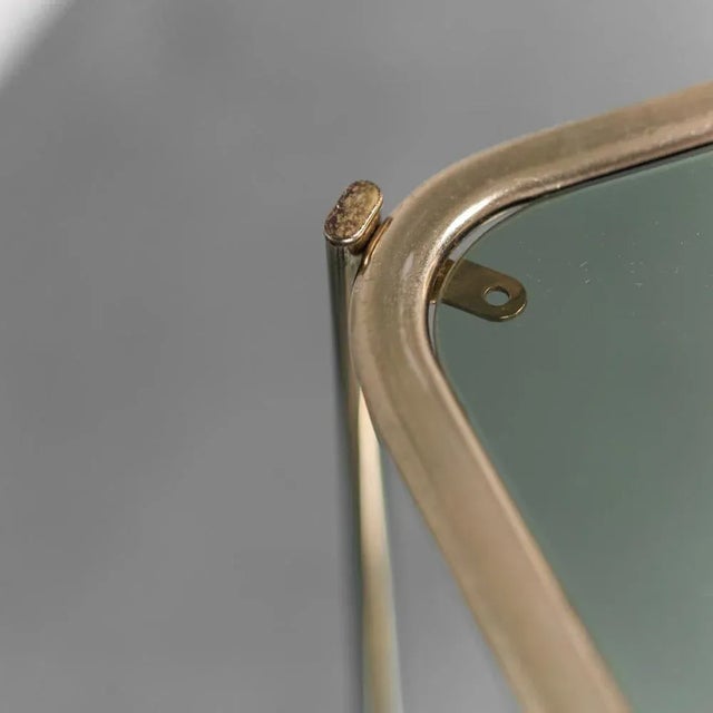 1970s Vintage Angular Metal & Glass Console Table, 1970s For Sale - Image 5 of 10