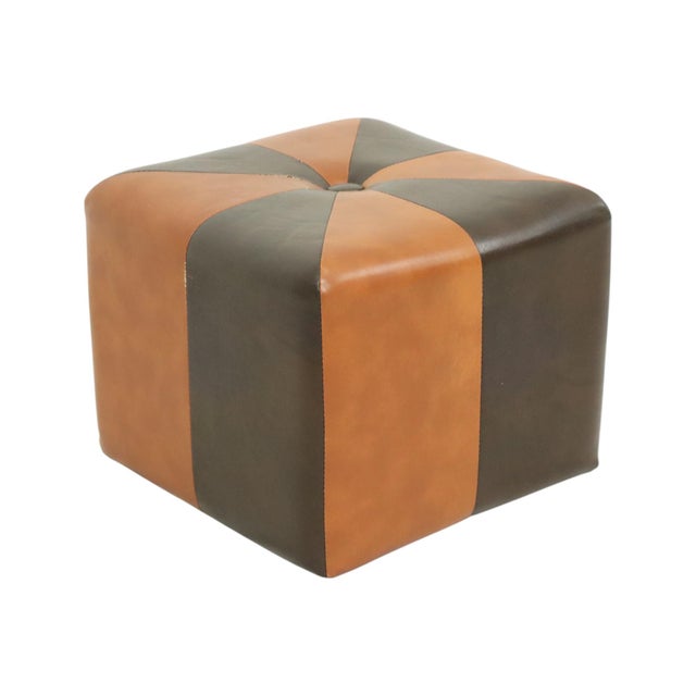 Square Pouf in Skai and Faux Leather, 1960s For Sale - Image 14 of 14