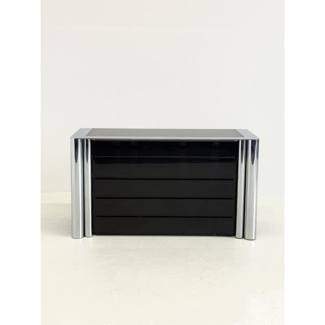 Black Sideboard attributed to Antonello Mosca for Cinova, 1960s For Sale - Image 6 of 14