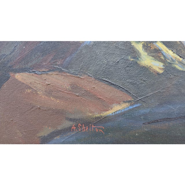 Large New England Seascape Oil Painting on Canvas Signed A. Shelton For Sale In New York - Image 6 of 8