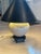 Beautiful Chinoiserie ginger jar lamp. Features a stunning white and gray crackle glaze finish on an elegant black display...