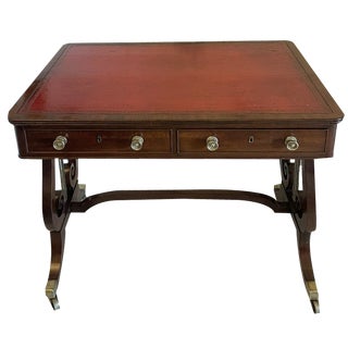 Antique Regency Mahogany Free Standing Writing Desk, 1830s For Sale