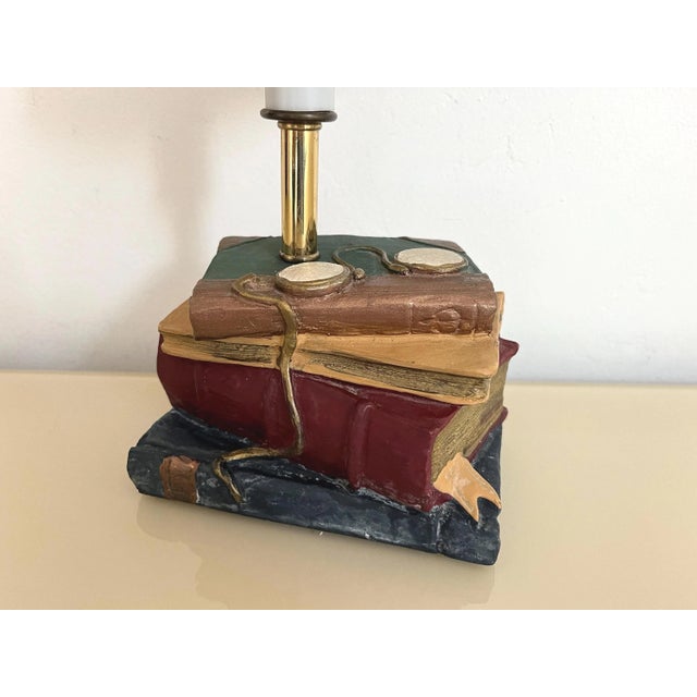 1970s Trompe l'Oeil Books Lamp For Sale - Image 12 of 18