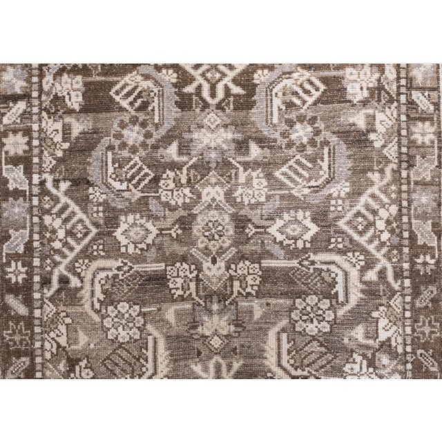 Turkish Vintage Runner Rug Brown & Ivory Anatolian Handwoven Wool 2'6" X 9'3" For Sale - Image 4 of 10
