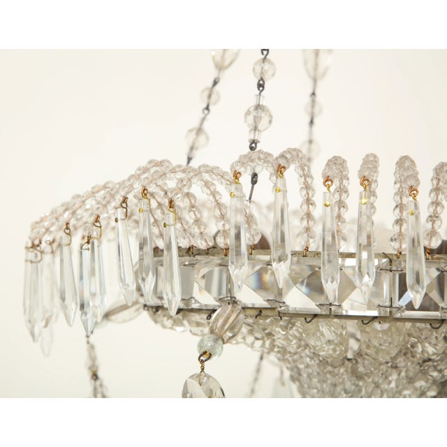 Neoclassical Swedish Beaded Crystal Chandelier For Sale In New York - Image 6 of 11