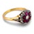 Late 19th Century Victorian Ruby Diamond Cluster 18k Yellow Gold Silver Ring, Size 7.75 For Sale - Image 4 of 6