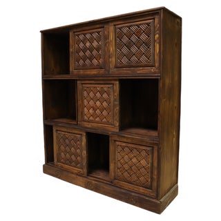 Vintage Hand Carved Bookshelf, 1990s For Sale