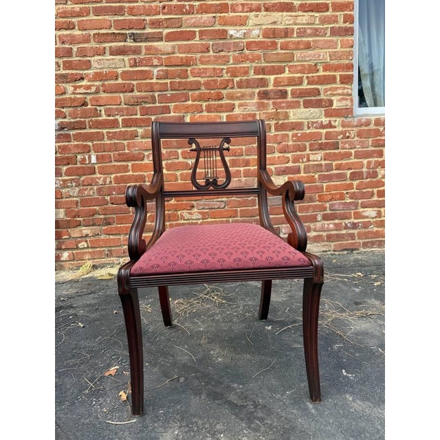 Vintage Regency Duncan Phyfe Style Harp Back Lyre Back Dining Chairs by Hathaway's For Sale In Washington DC - Image 6 of 18