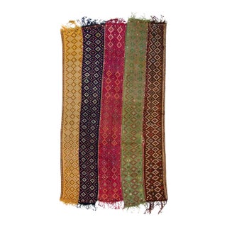 1850s Antique Cecim Textile Floor Covering Allover Multi-Color Wool Handwoven Rug - 5’6” x 9’7” For Sale