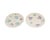 A pair of Postmodern ceramic plates by the American artist Madeline Kaczmarczyk. These two white ceramic plates with...