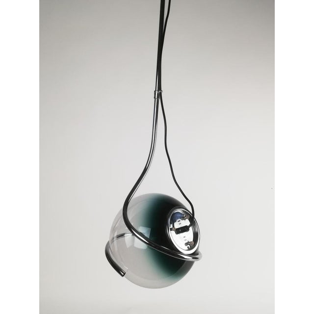 Glass Space Age Pendant in Chrome and Murano Glass attributed to Fabio Lenci, 1970s For Sale - Image 7 of 18