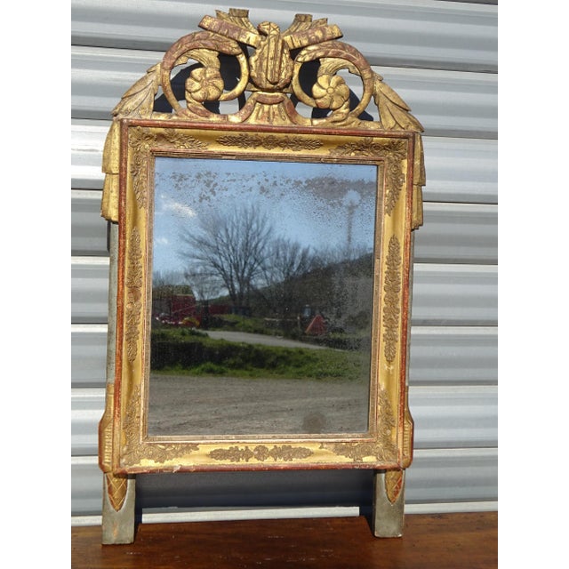 Wood Antique Louis XVI Style Mirror, 1800s For Sale - Image 7 of 18