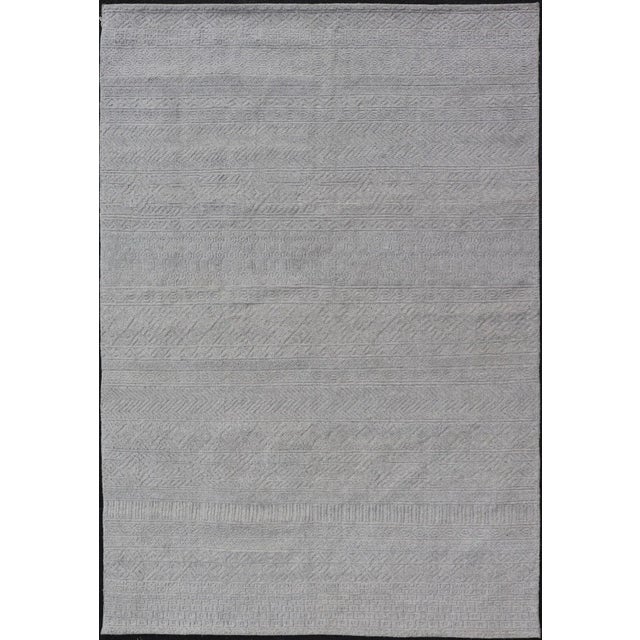 Modern Tribal Oushak Rug by Keivan Woven Arts, Hand-Knotted Wool 6'0 X 9'0 For Sale - Image 11 of 11