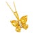Citrine Butterfly Gemstone Pendant Necklace in 925 Sterling Silver For Sale