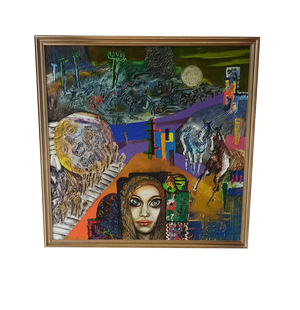 Barbara Urszula Piwarska, Composition, Oil on Canvas, 1970s