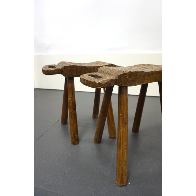 Rustic Vintage Rustic Stools, 1950s, Set of 2 For Sale - Image 3 of 8