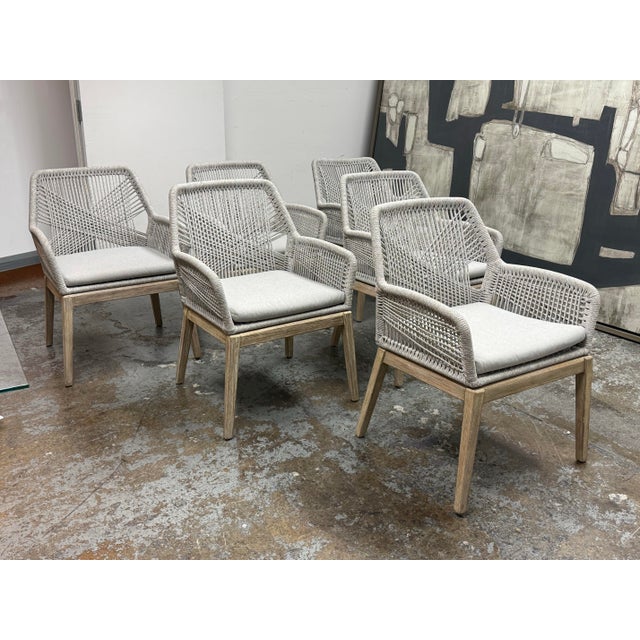 Coastal Essentials for Living Loom Armchairs, Set of Six For Sale - Image 3 of 12