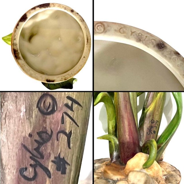 Calla Lily Sculpture - Hand-Painted Porcelain - Cybis Limited Edition 1970s For Sale - Image 10 of 11