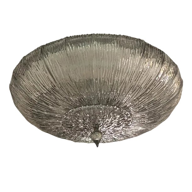 Fume Brindle Murano Glass Flush Mount by Simoeng For Sale