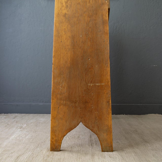 Farmhouse Rustic Farmhouse Bucket Bench Bookshelf With Ogee Arched Bracket Feet For Sale - Image 3 of 16