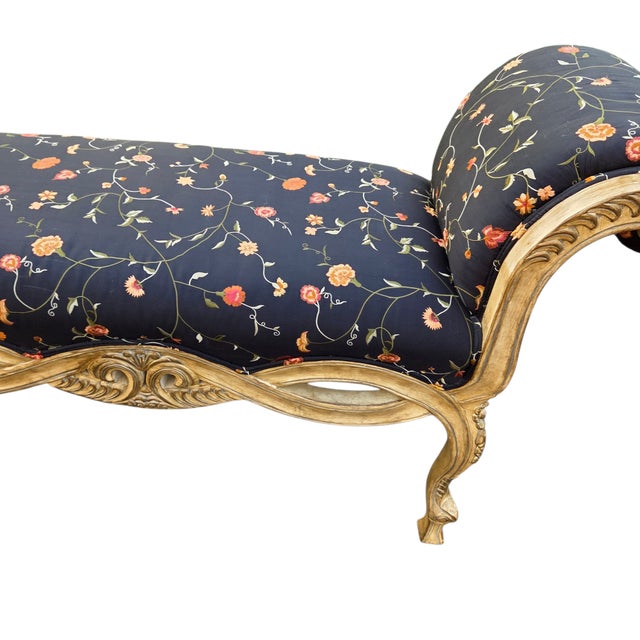 Black 1990s Neoclassical Window Bench Scrolled Arm French Regency Design Source Louis XV For Sale - Image 8 of 18