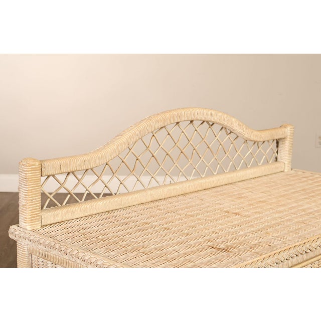 Lexington Henry Link Wicker Vanity Or Writing Desk and Chair For Sale - Image 9 of 18