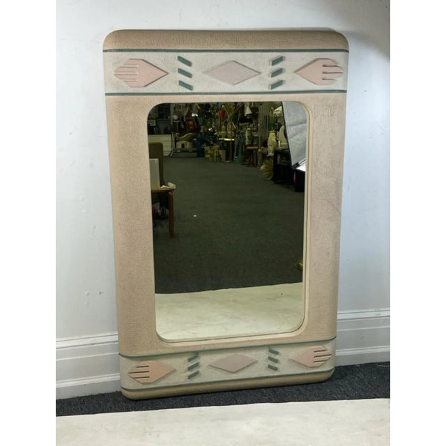Modern Navajo Design Mirror Composed Of Painted Composition Designed In The 1980's.