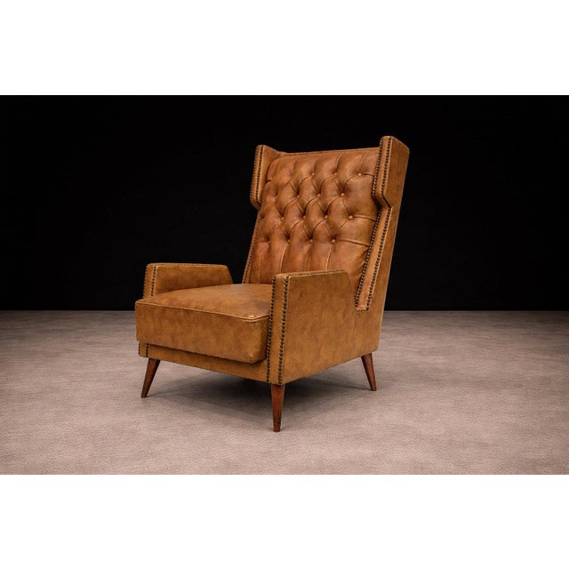 Armchair in Hardwood & Faux Leather, Giuseppe Scapinelli, 1950s - Lot 313A For Sale - Image 12 of 15