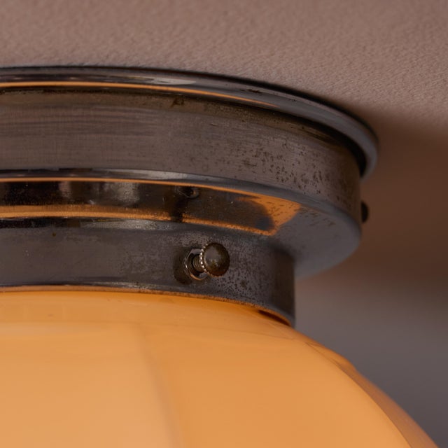 1940s Finnish Geometric Glass and Metal Wall or Ceiling Lamp in the Manner of Paavo Tynell For Sale - Image 17 of 18