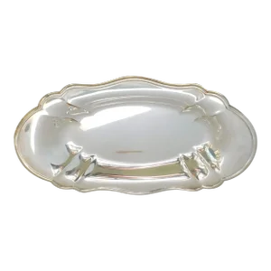 Taunton Silversmiths Silver Plate Vintage Scalloped Bread, Serving Tray