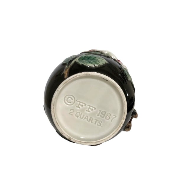 1980s 1987 Fitz and Floyd Midnight Rose Collection 2 Quart Pitcher For Sale - Image 5 of 5