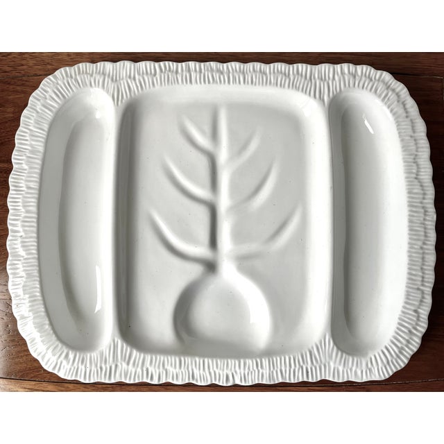 1980s Vintage Italian Faience 18" Serving Platte-3 Compartments For Sale - Image 5 of 5