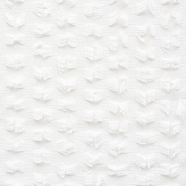 Schumacher Montego Fringe Fabric in Snow For Sale